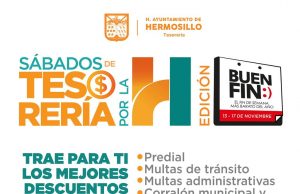 Tendrán Tesorería Municipal y Agua de Hermosillo descuentos este sábado 15 de noviembre