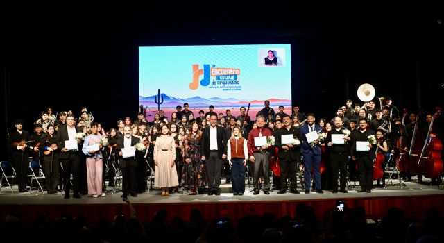 Reconocen Toño Astiazarán y Patty Ruibal talento juvenil en primer encuentro estatal de orquestas “Sonora Suena Unida”