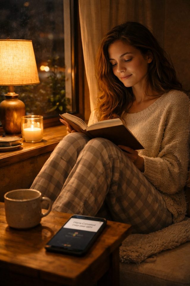 Noche tranquila con un buen libro
