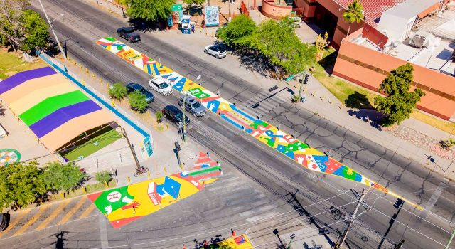 Transforman en equipo comunidad artística y gobierno municipal la primera intersección del Centro Histórico con “Asphalt Art”