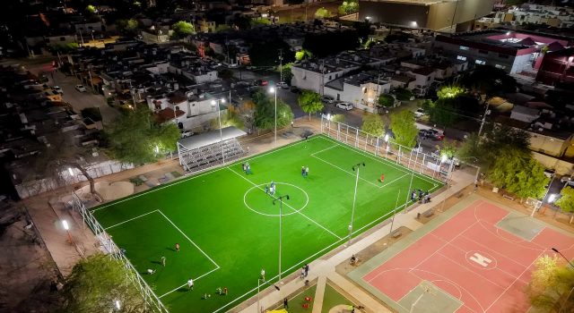 Moderniza Gobierno de Hermosillo alumbrado del Parque Deportivo Los Portales
